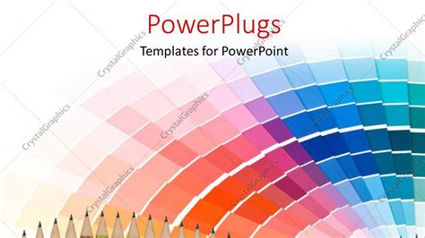 Powerpoint Template Lots Of Color Pencils On A Multi Colored