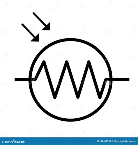 Light Dependent Resistor Component Symbol For Circuit Design Stock