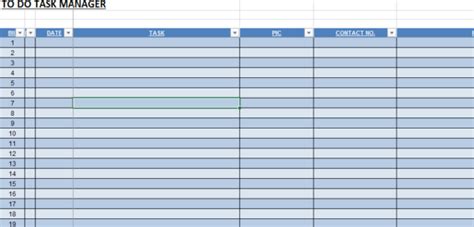Excel Template To Do Task Manager