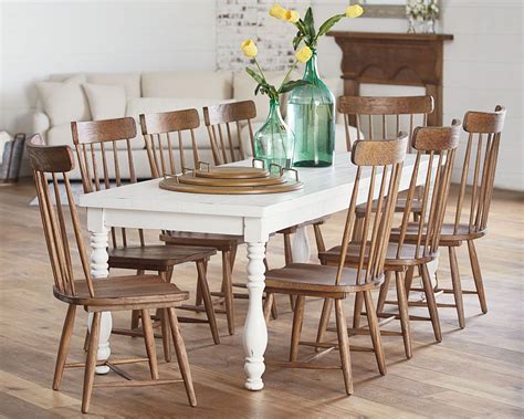 Your next home decor project is in partnership with us! distressed white table, natural wood chairs... Magnolia ...