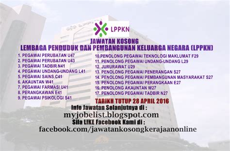 Jawatan kosong kerajaan terkini 2015/2016. Jawatan Kosong Lembaga Penduduk dan Pembangunan Keluarga ...