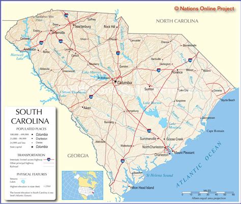 Map Of South Carolina Usa Nations Online Project