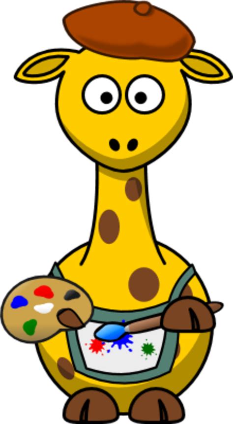 Giraffe As A Painter Artist Vector Clip Art Image 23426