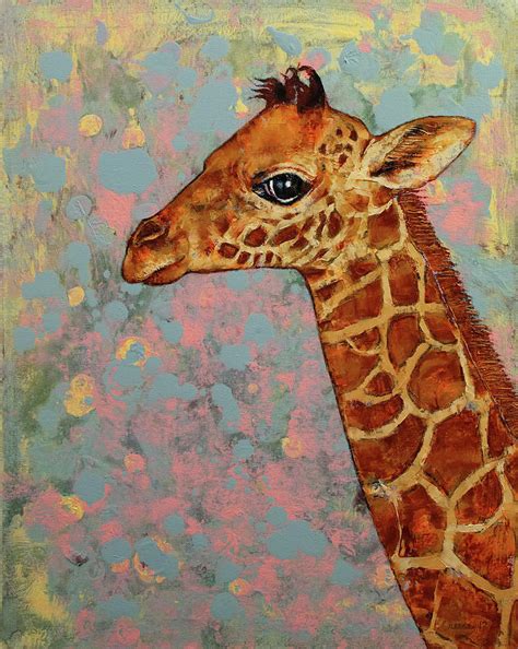 Baby Giraffe Painting By Michael Creese Fine Art America
