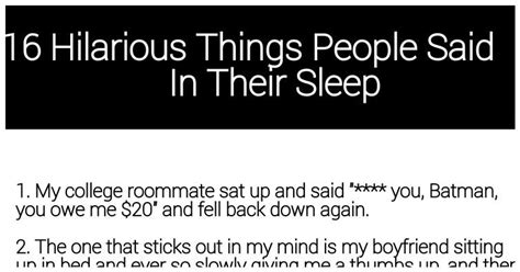 16 hilarious things people have said in their sleep sleep funny hilarious funny text