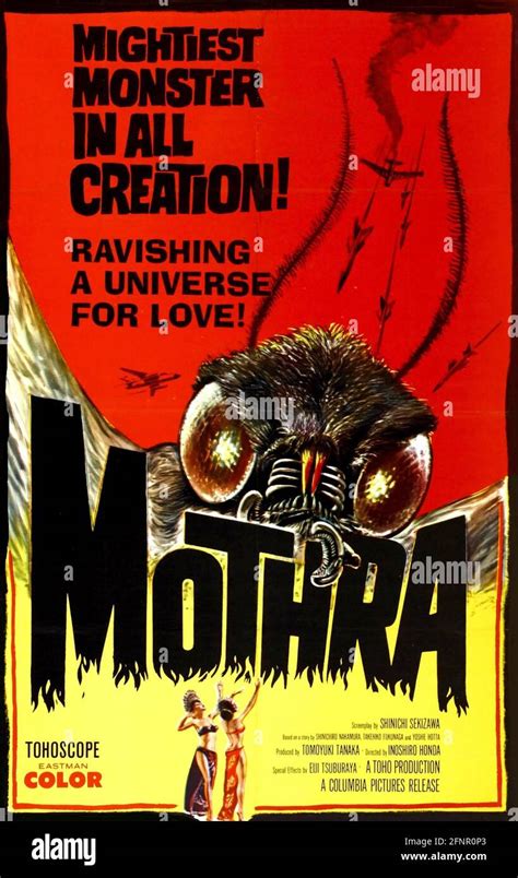 Mothra 1961 Toho Studios Kaiju Film American Version Poster From 1962