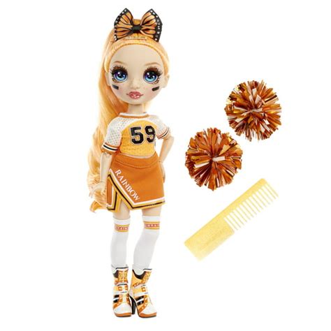 Rainbow High Cheer Poppy Rowan Orange Fashion Doll With Pom Poms