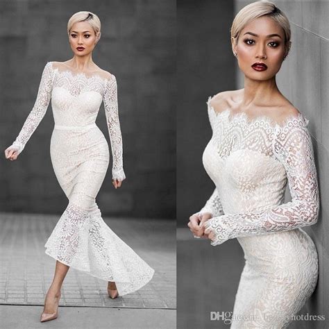 2017 New Sexy Women White Bodycon Bondage Dress Fahsion Hollow Out Long Sleeve Lace Mermaid