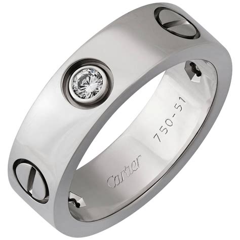 cartier 18k white gold 3 diamond love ring size 5 75 for sale at 1stdibs cartier love ring 3