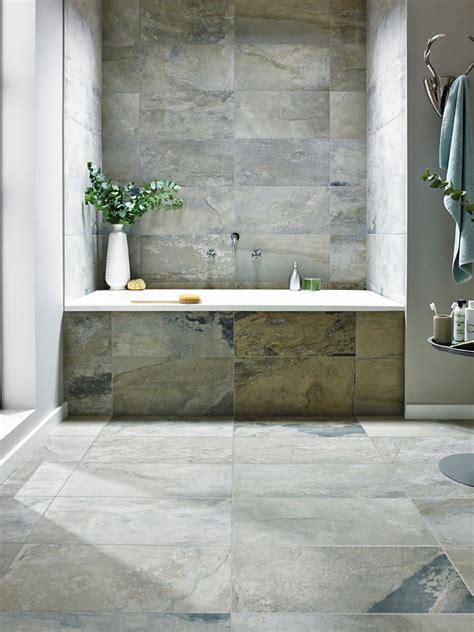 If properly maintained, slate bathroom floor tiles can last for decades and look great without having to be removed or replaced. Bengal Autumn Slate Effect Italian Porcelain Wall and ...