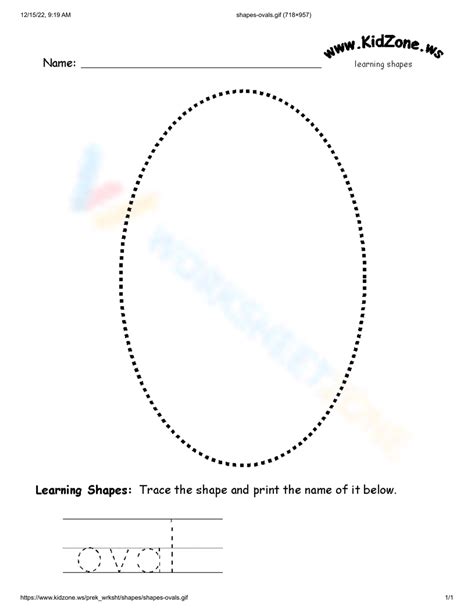 Free Printable Oval Worksheets For Preschool