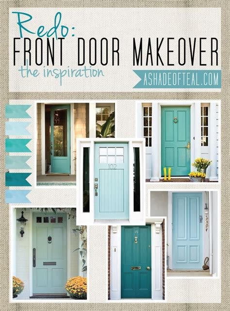 My turquoise front door it's been almost three years since i painted my front door. Exterior Doors and Landscaping | Shutters, Turquoise Door ...