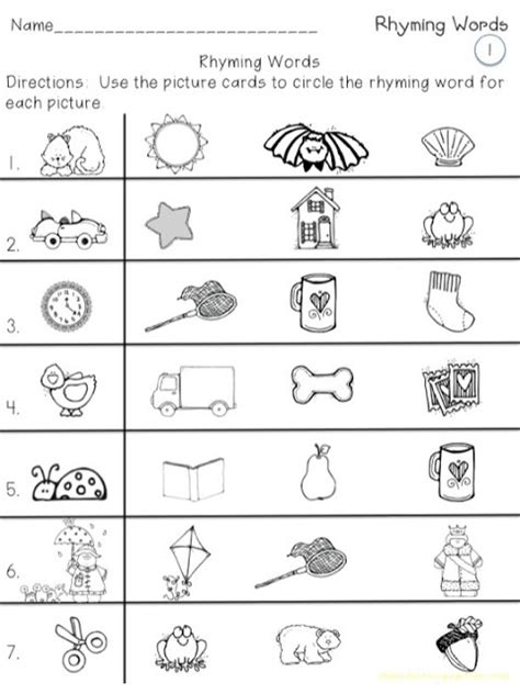 Rhyming Words Worksheet Free Kindergarten English Worksheet For Kids