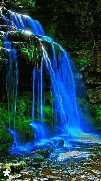 There Is A Blue Waterfall In The Woods