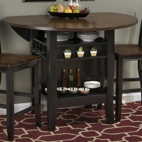 Braden Birch 48” Round Counter Height Table With Drop Down Leaf By