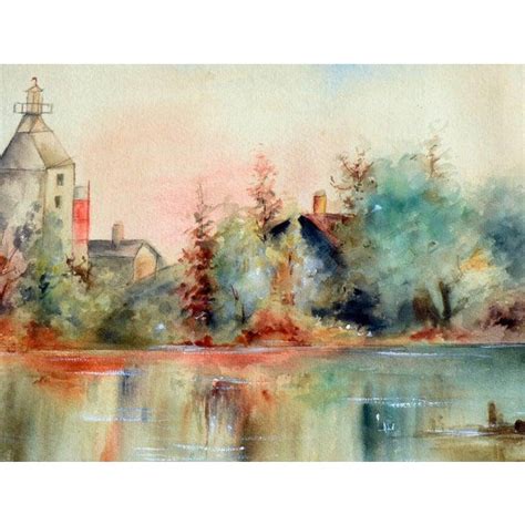 C G Standeford Pond Reflections Watercolor Landscape 1940 Chairish
