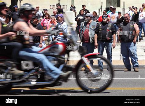 Bikers Ride Along Constitution Avenue At The 26th Annual Rolling