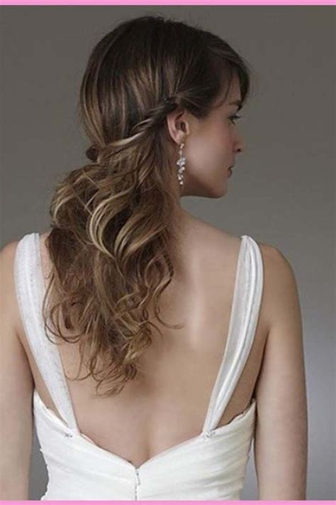 Half Up Half Down Wedding Curly Hairstyle For Womens From Backview