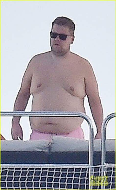 James Corden Goes Shirtless On A Yacht During Italian Vacation Photo