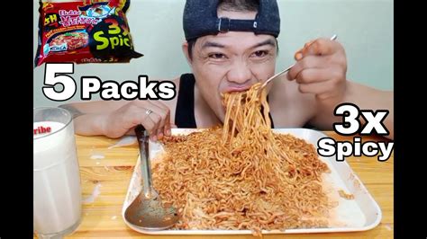 Korean 3x Spicy Fire Noodles Challenge 5Packs YouTube
