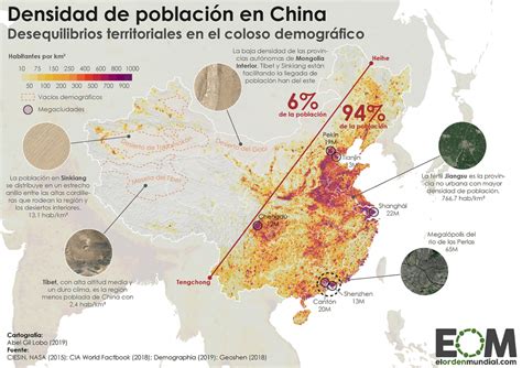 La Densidad De Población De China Mapas De El Orden Mundial Eom