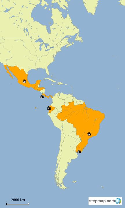Stepmap Latin America Sebamed Landkarte Für South America