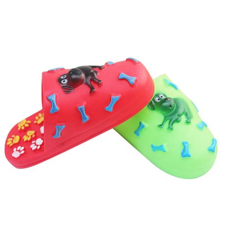 Non Toxic Squeaky Slipper Pet Dog Chewing Toy Cleaning Teeth Toy
