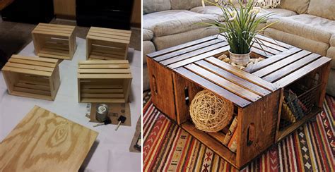 The flowers at the center, along with the polished finishing, give it a professional touch. How to Make Wine Crate Coffee Table - DIY & Crafts ...