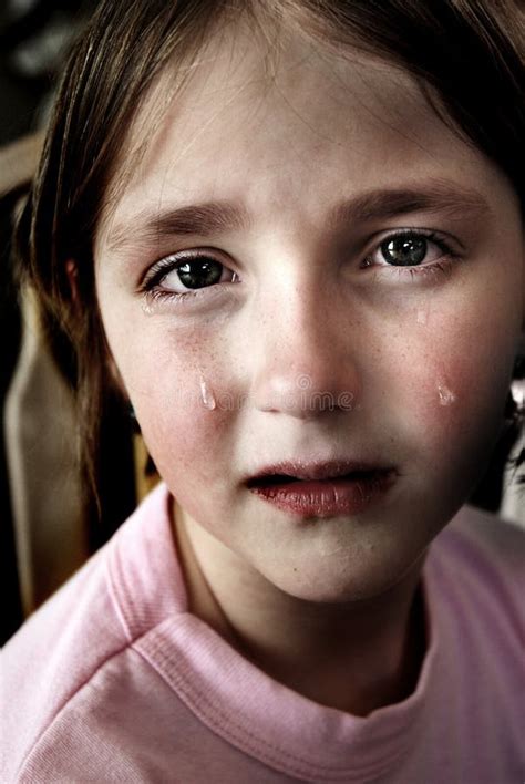 Little Girl Crying With Tears Stock Image Image Of Grief Hurt 19341971