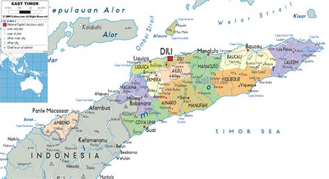 Žemėlapis Rytų Timoras Democratic Republic Of Timor Leste Map N