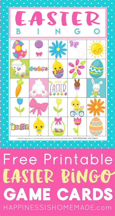 Free Printable Easter Bingo Game Cards Happiness Is Homemade