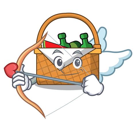 Hi, i'm the official picnic basket inspector. Cupid Picnic Basket Character Cartoon Stock Vector ...