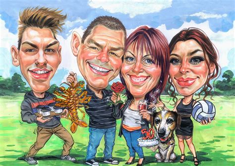 Group Caricature Custom Group Caricature From Your Photos And Etsy