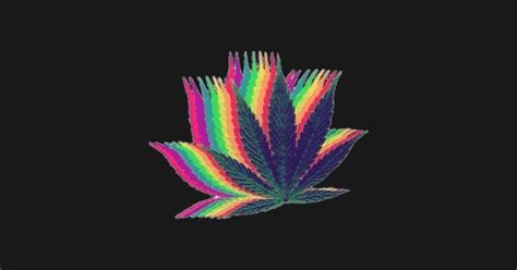 Weed Leaf 420 Psychedelic Style Trippy Colorful Weed Leaf