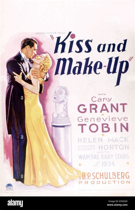 Kiss And Make Up From Left Cary Grant Genevieve Tobin 1934 Stock