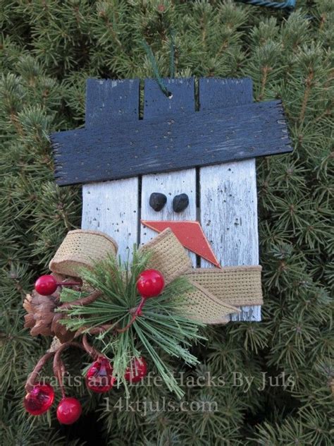 Diy Fence Snowman Ornament Tutorial Made Out Of Paint Stir Sticks