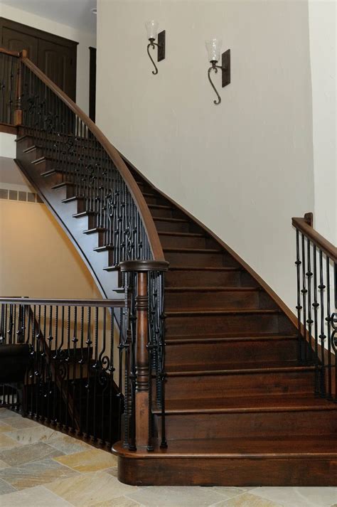 Stair Parts Project Flared Gothic Wooden Staircase With Hammered Iron