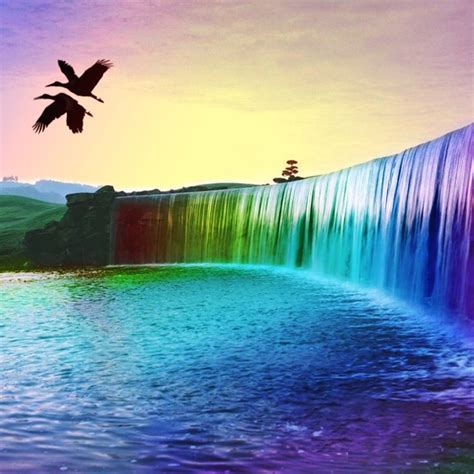 Waterfalls Rainbow Waterfall Waterfall Wallpaper Colorful Landscape