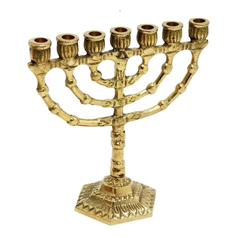 Candelabro Menorá De Bronce 7 Velas Biblia Jerusalen Jojon 24990