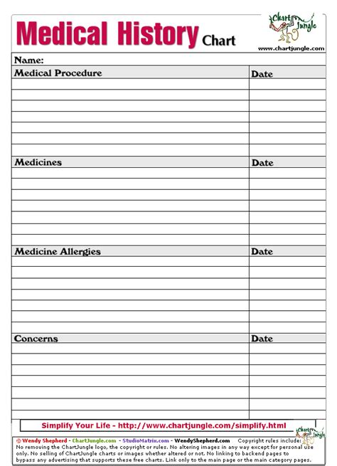 It is automatically generated and updated from the docstrings pre. Medical History Printable | Free Downloadables, Templates ...