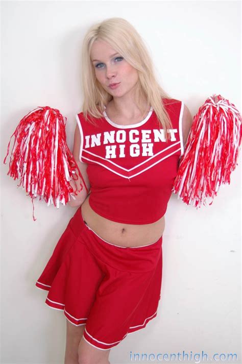 Blonde Cutie Kylee Reese Takes Off Her Red Cheerleader