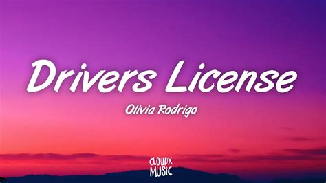 Olivia Rodrigo Drivers License Lyrics Video Youtube