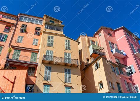 Colorful Houses Of Menton France Stock Photo Image Of Historical