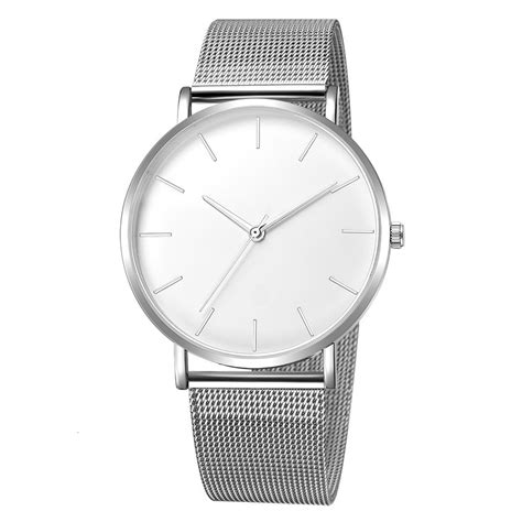 minimalist men fashion ultra thin watches simple men business stainless steel mesh belt quartz