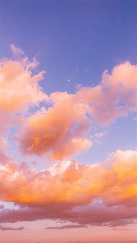 Download Wallpaper 938x1668 Clouds Sky Porous Orange Iphone 876s6