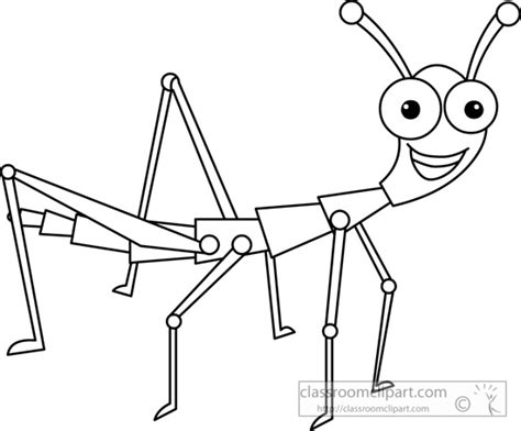 Animals Black And White Outline Clipart Stickinsect021029outline