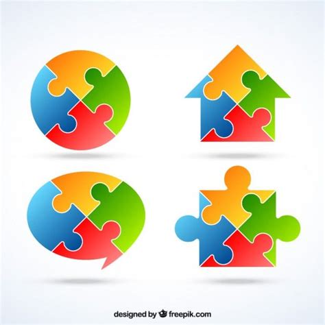 Premium Vector Puzzle Logos Puzzle Logo House Logo Design Logos