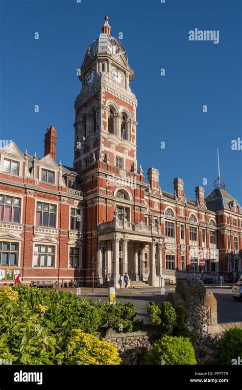 Eastbourne Town Hall And Clock Tower Stock Photo Alamy