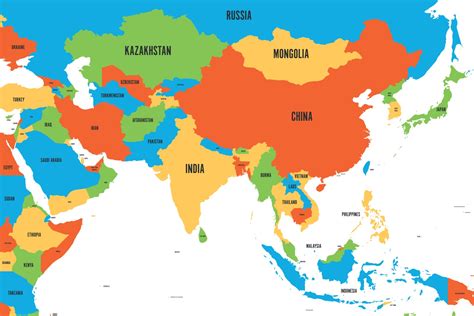 Map Of Asia On World Map United States Map