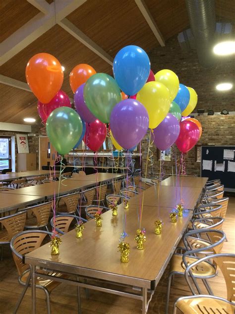 Colourful Themed Balloons Lined Up Ready To Decorate The Restaurant